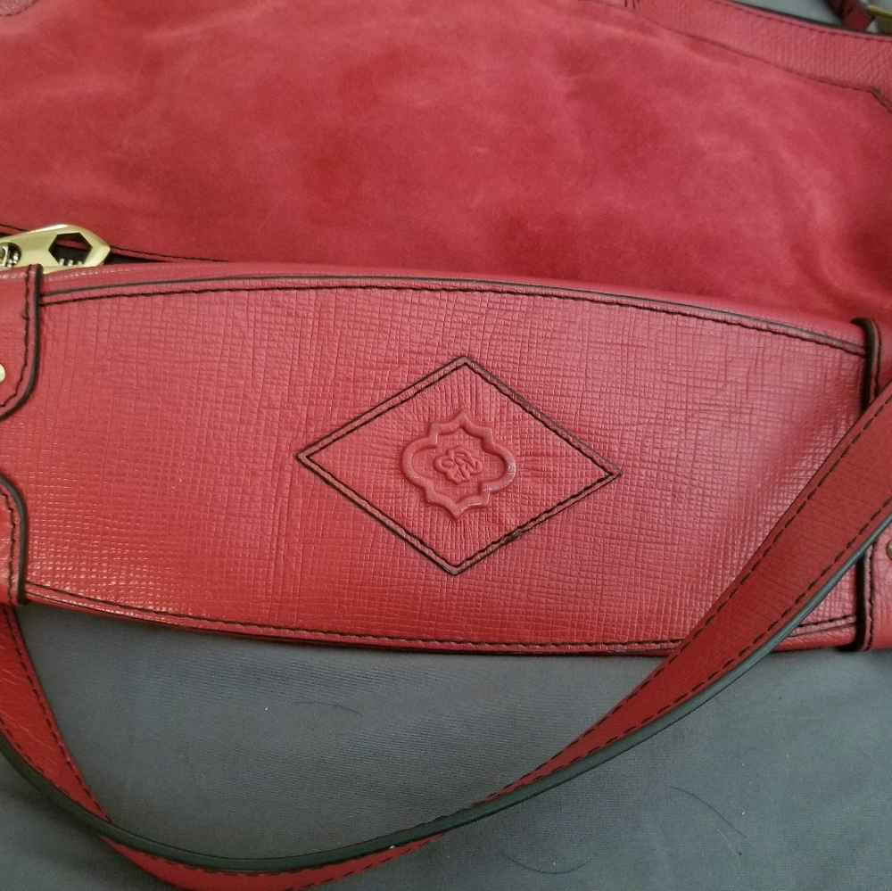 OrYany Red Suede and Leather Satchel - Picture 8 of 14